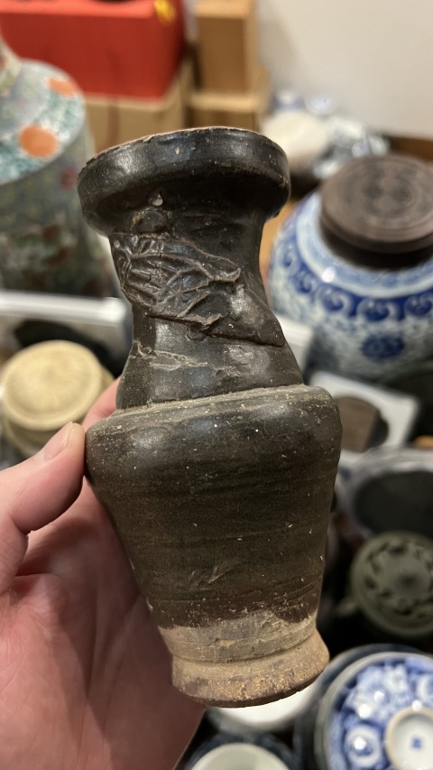 古玩陶瓷宋元褐釉瓶拍賣，當前價格555元