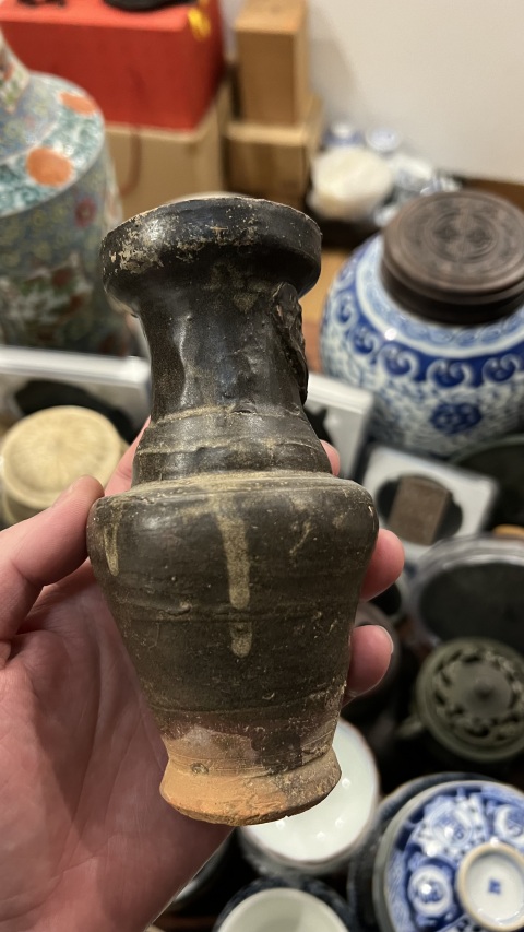 古玩陶瓷宋元褐釉瓶拍賣，當前價格555元