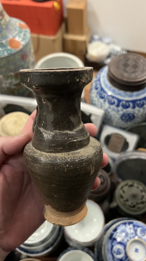 古玩陶瓷宋元褐釉瓶拍賣，當前價格555元