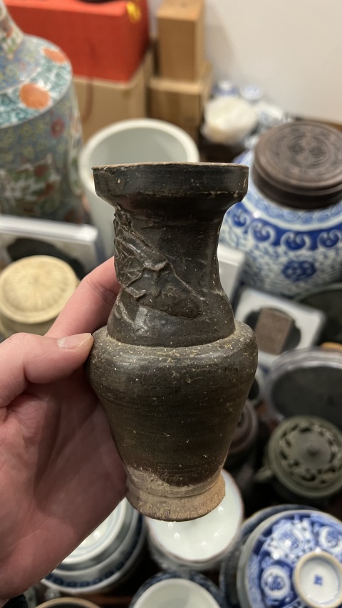古玩陶瓷宋元褐釉瓶拍賣，當前價格555元