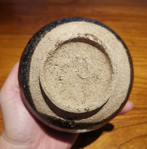 古玩陶瓷金元黑釉鐵銹斑茶入拍賣,當前價格299元