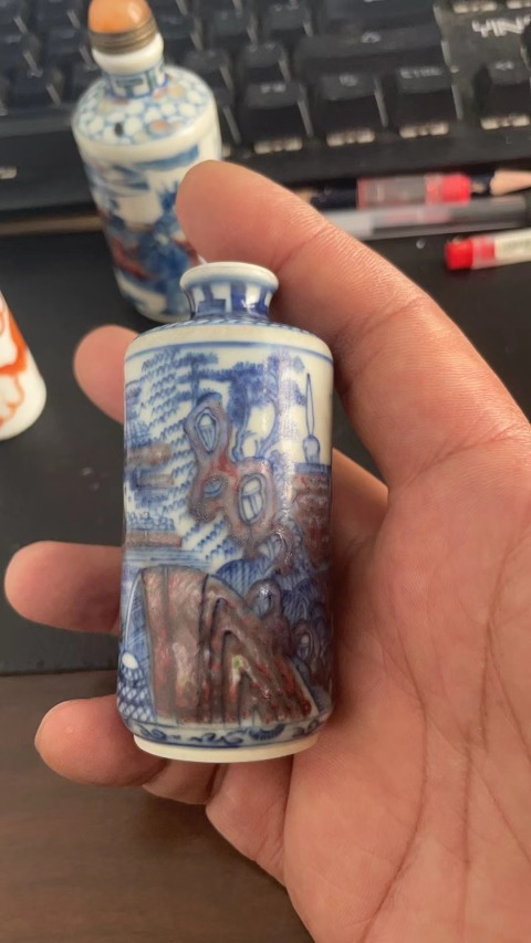 古玩陶瓷青花釉里紅人物故事鼻煙壺拍賣,當(dāng)前價格6800元