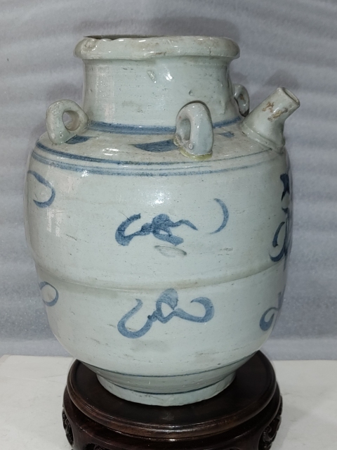 古玩陶瓷青花福字紋四系壺拍賣,當前價格1888元