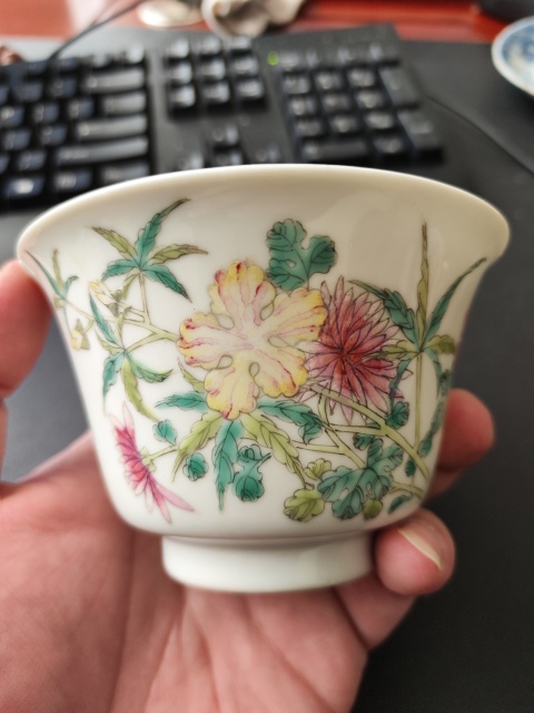 古玩陶瓷民國(guó) 粉彩花卉紋蓋碗身拍賣，當(dāng)前價(jià)格4800元