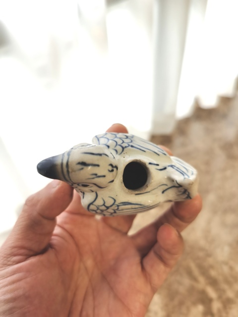 古玩陶瓷明代青花仿生鳥型（鸚鵡）硯滴（已保真）拍賣，當前價格4980元