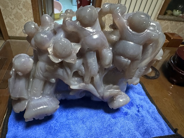古玩玉器瑪瑙雕“童子洗象”擺件拍賣,當前價格18500元
