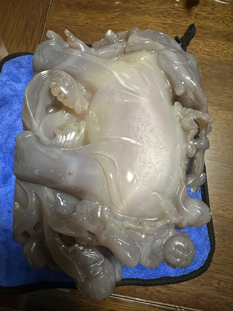 古玩玉器瑪瑙雕“童子洗象”擺件拍賣,當前價格18500元