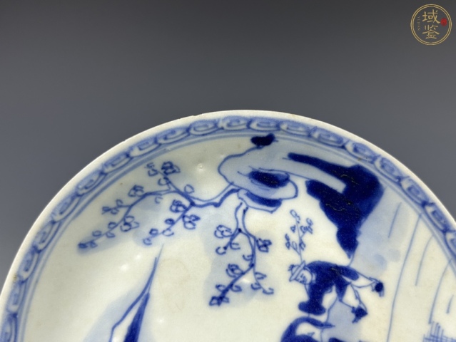 古玩陶瓷一對康熙青花踏雪尋梅圖盤拍賣,當前價格2680元