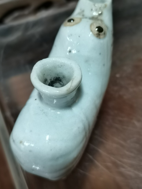 古玩陶瓷清中青釉刻花大象文房水注拍賣，當前價格1500元