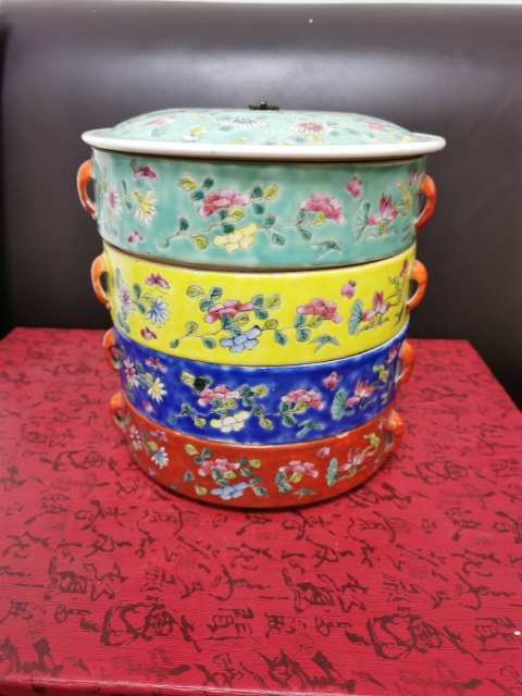 古玩陶瓷粉彩花卉紋食盒拍賣，當前價格5500元