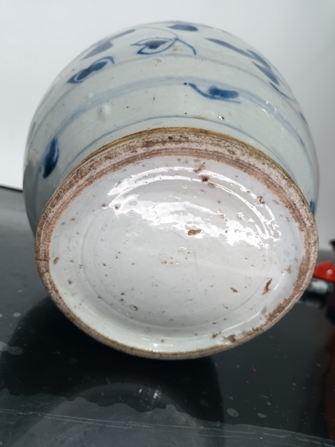 古玩陶瓷明末清初花卉紋青花罐拍賣,當前價格4600元