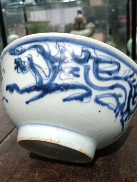 古玩陶瓷清雍正?龍紋青花碗拍賣，當前價格2680元
