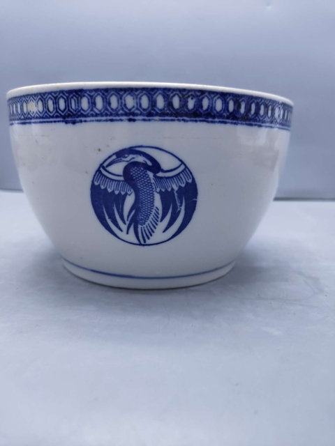 古玩陶瓷青花團鶴紋蓋缸拍賣,當前價格199元