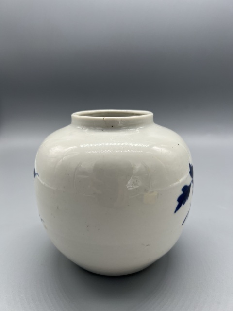 古玩陶瓷清中晚期青花富貴白頭罐拍賣,當前價格792元