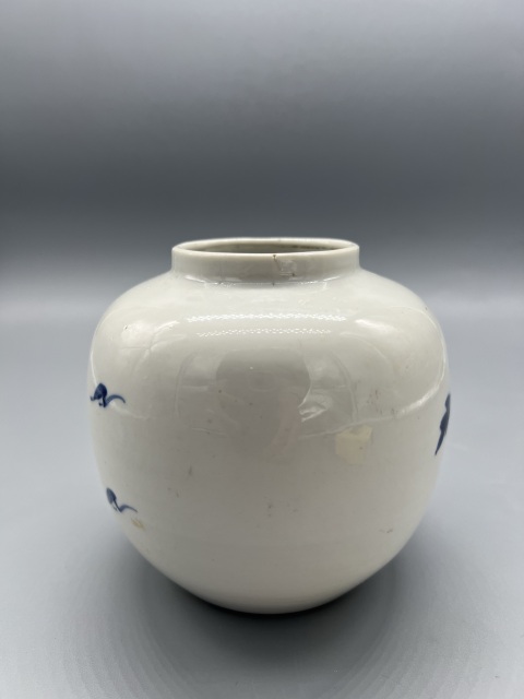 古玩陶瓷清中晚期青花富貴白頭罐拍賣,當前價格792元