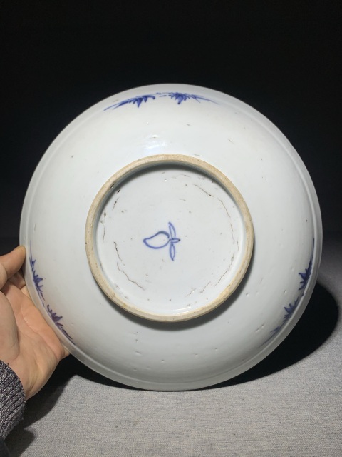 古玩陶瓷（清中早期）青花鳳凰牡丹花紋大盤（館藏精品）拍賣，當前價格0元
