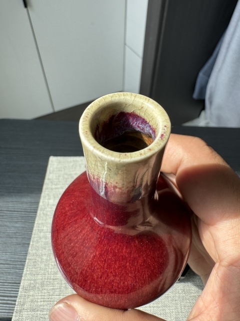 古玩陶瓷乾隆·鈞窯窯變釉小天球瓶拍賣,當(dāng)前價格11800元