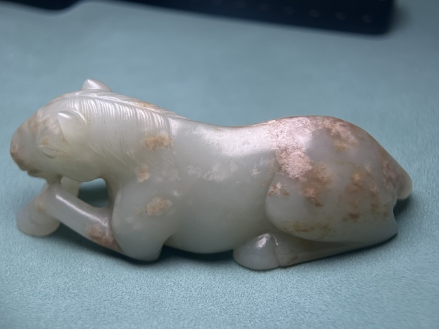 古玩玉器清中期籽料玉馬拍賣，當前價格78800元