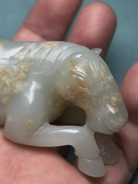 古玩玉器清中期籽料玉馬拍賣，當前價格78800元