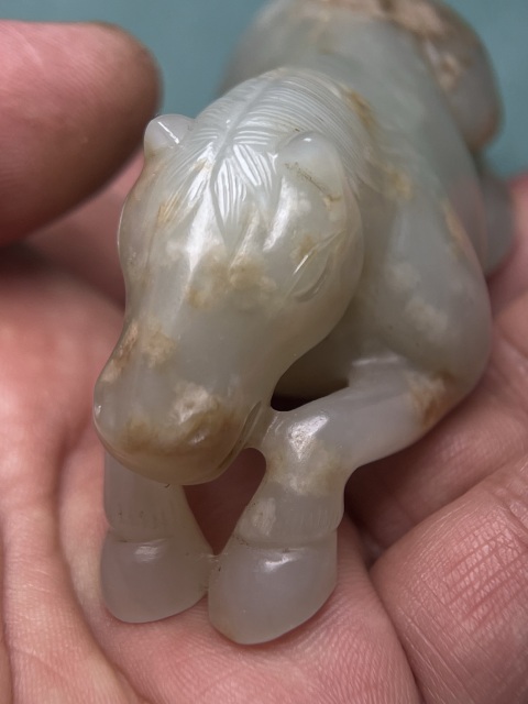 古玩玉器清中期籽料玉馬拍賣，當前價格78800元