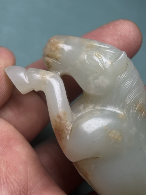 古玩玉器清中期籽料玉馬拍賣，當前價格78800元
