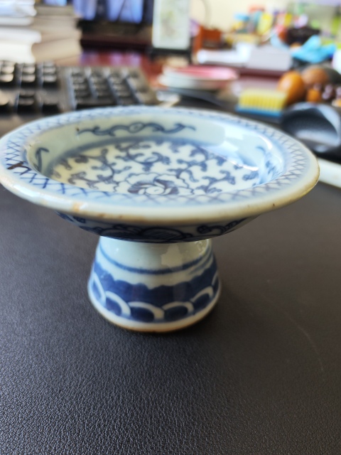 古玩陶瓷青花高足碟拍賣,當前價格2200元