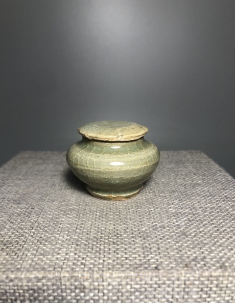元代龍泉青釉胭脂罐（大窯精品）拍賣，當前價格2880元