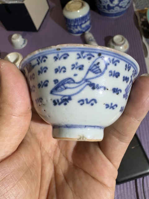 古玩陶瓷明·青花魚藻紋茶杯拍賣，當前價格2800元