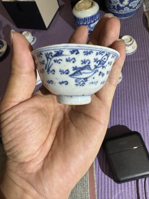 古玩陶瓷明·青花魚藻紋茶杯拍賣，當前價格2800元