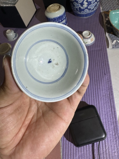 古玩陶瓷明·青花魚藻紋茶杯拍賣，當前價格2800元
