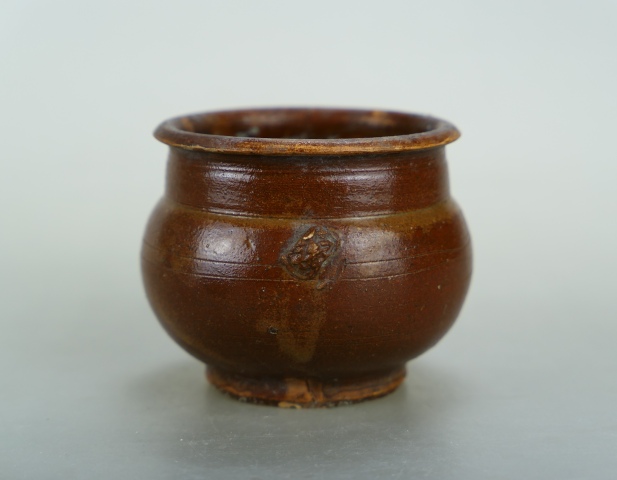 古玩陶瓷清.紫金釉獅耳琴爐拍賣，當前價格850元