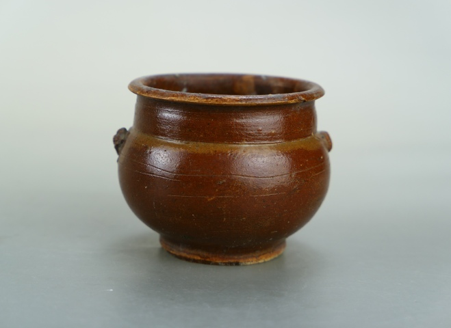 古玩陶瓷清.紫金釉獅耳琴爐拍賣，當前價格850元