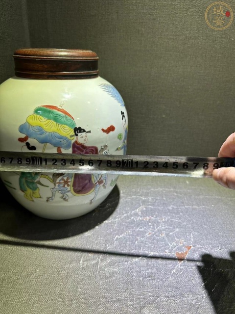 古玩陶瓷晚清粉彩天官賜福紋罐拍賣，當前價格12800元