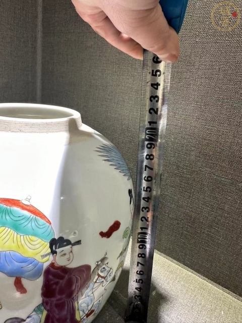 古玩陶瓷晚清粉彩天官賜福紋罐拍賣，當前價格12800元