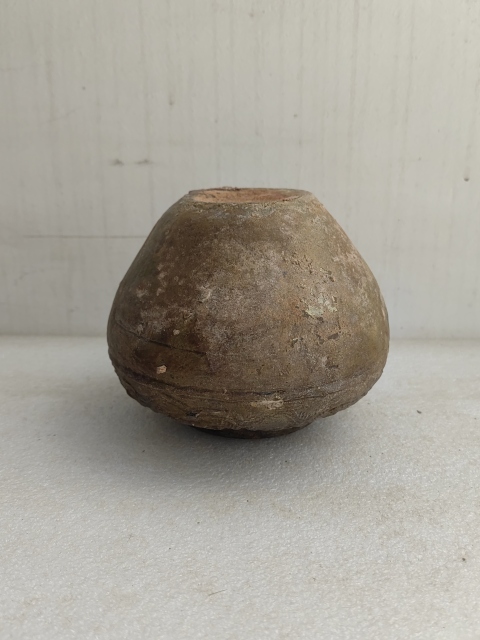 古玩陶瓷漢綠釉跑獸紋罐拍賣,當前價格850元