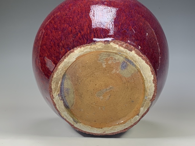 古玩陶瓷乾隆清中期·窯變紅釉西瓜蓋罐拍賣，當前價格9800元