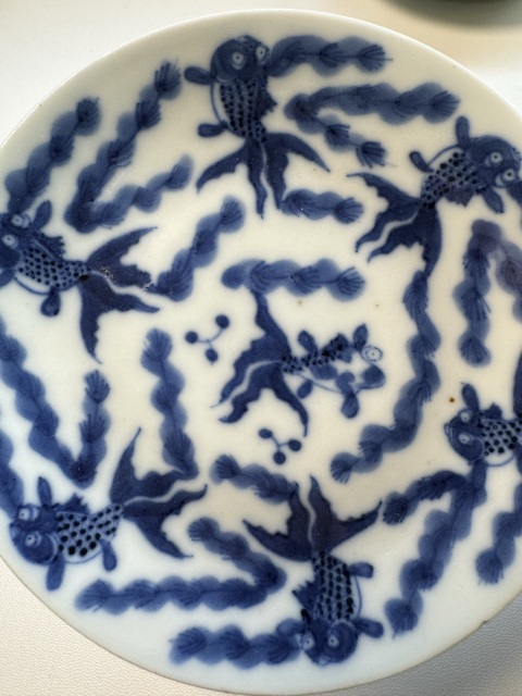 古玩陶瓷青花魚藻紋盤拍賣,當(dāng)前價(jià)格1800元