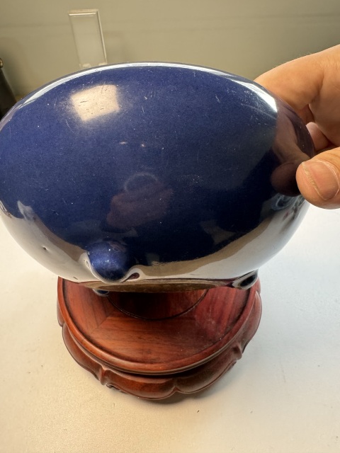 古玩陶瓷寶石藍(lán)釉三足爐拍賣,當(dāng)前價(jià)格2800元