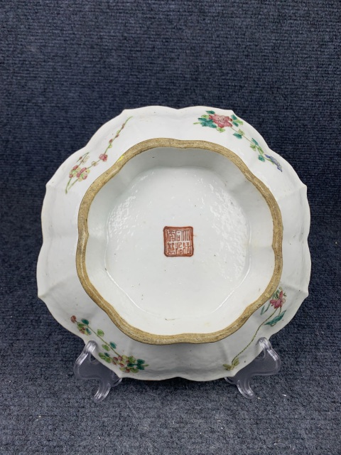 古玩陶瓷同治本朝云鶴紋粉彩盤拍賣,當前價格5888元