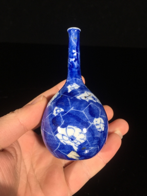 古玩陶瓷清光緒 青花留白冰梅紋瓶拍賣,當前價格1388元
