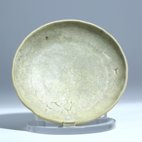 古玩陶瓷元代鈞窯青釉花口盤拍賣，當前價格1600元