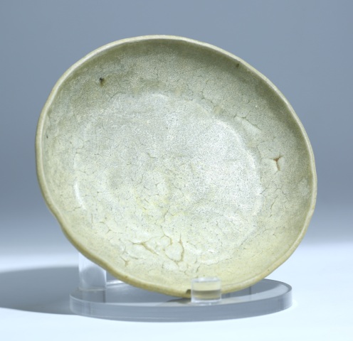 古玩陶瓷元代鈞窯青釉花口盤拍賣，當前價格1600元