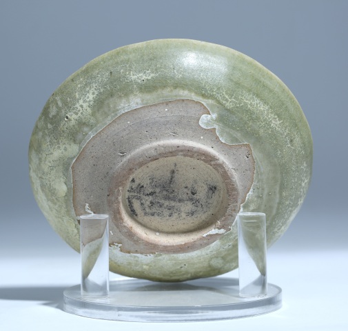 古玩陶瓷元代鈞窯青釉花口盤拍賣，當前價格1600元