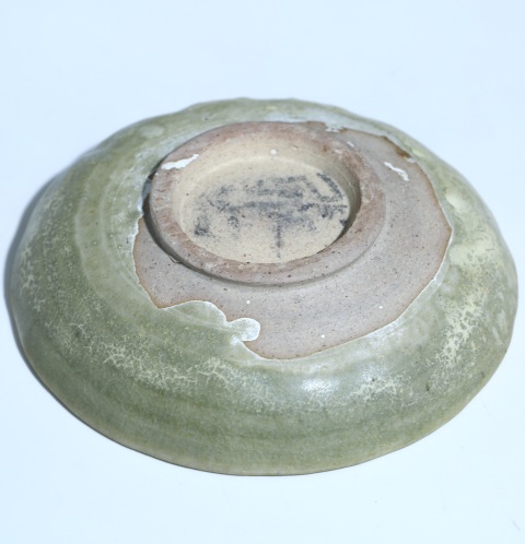 古玩陶瓷元代鈞窯青釉花口盤拍賣，當前價格1600元