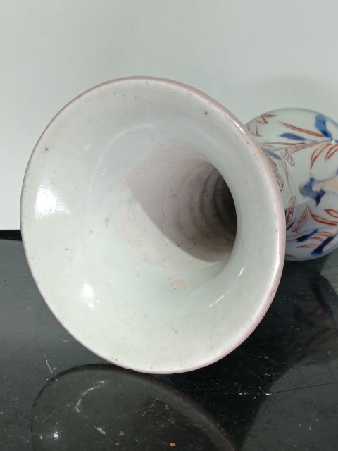 古玩陶瓷清代青花礬紅束腰花觚拍賣，當前價格6500元