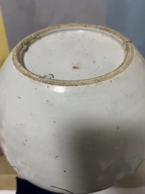 古玩陶瓷民國大雞圖彩繪西瓜罐拍賣,當前價格1200元