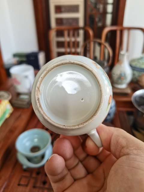 古玩陶瓷粉彩博古圖茶杯拍賣,當前價格800元