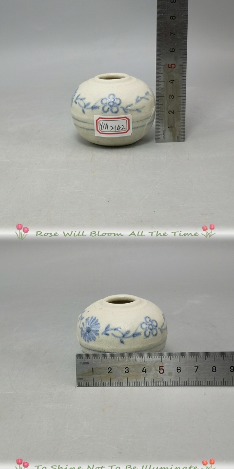 古玩陶瓷青花花卉紋水盂拍賣，當前價格980元