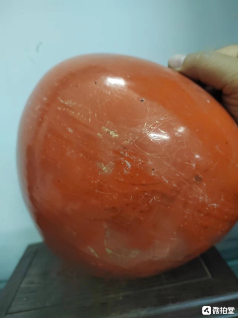 古玩陶瓷【望月樓】晚清紅釉描金西瓜罐拍賣，當(dāng)前價(jià)格288元