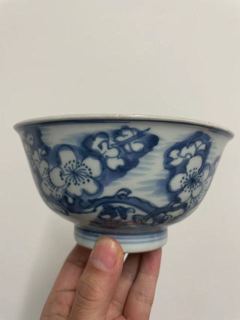 古玩陶瓷青花花鳥紋茶碗拍賣，當(dāng)前價(jià)格10000元